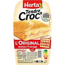 HERTA Croque-monsieur jambon fromage sans croûte sans nitrite x2