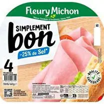 Fleury michon, Jambon Simplement Bon sans couenne -25 % sel x4