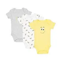Influx, Body manches courtes x3 Garçon Banane, coloris Blanc/ Gris/ Jaune, 12 mois