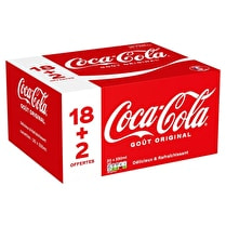 Coca-cola, Soda au cola Goût original 18 plus 2 boîtes offertes