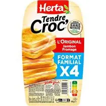 Herta, Croque-monsieur jambon fromage sans nitrite x4