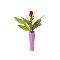 VOTRE FLEURISTE PROPOSE Vase 2 brins de muguet + rose