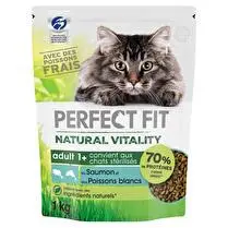 Perfect fit, Natural vitality croquettes au saumon et aux poissons blancs adult +1an