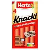 Herta, Knacki saucisses 100% pur porc x4