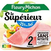 Fleury michon, Jambon Le Supérieur -25 % de sel conservation sans nitrite x2