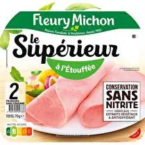 Fleury michon, Jambon Le Supérieur à l'étouffée conservation sans nitrite 2 tranches