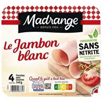 Madrange, Mon Jambon blanc sans couenne, conservation sans nitrite  x 4 tranches