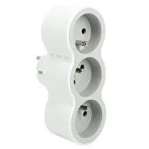 Legrand, Multiprise 3prises frontal blanc/gris