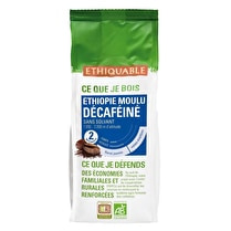 Ethiquable, Café moulu décaféiné sans solvant pure origine Éthiopie