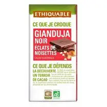 Ethiquable, Chocolat noir gianduja éclats de noisettes Guatemala