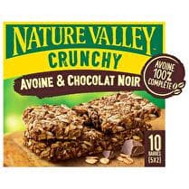 NATURE VALLEY Crunchy avoine et chocolat noir x5