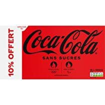 COCA-COLA Soda à base de cola sans sucres dont 10 % offert