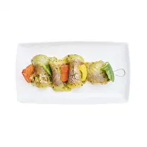 Votre poissonnier propose, brochette de lieu noir marinade indienne