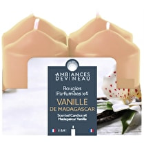 Devineau, Bougies D38 H56 TC parfumées vanille de Madagascar x4