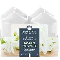 Devineau, Bougies D38 H56 TC parfumées jasmin d Egypte x4