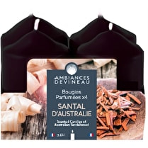 Devineau, Bougies D38 H56 TC parfumées santal d Australie x4