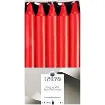 Devineau, Bougies droites 19H160 rouges non parfumées x10