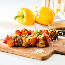 Votre poissonnier propose, BROCHETTE SAUMON ESPADON POIVRON PROVENCAL