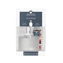 Devineau, Lampe berger ovalie blanche givrée et recharge 180ml ambre d'orient