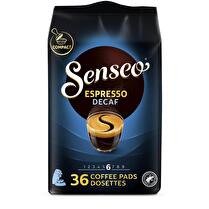 SENSEO Dosettes souples de café espresso Décaféiné - x 36