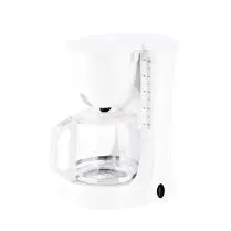 Evatronic, Cafetière 10-12 tasses blanche, filtre permanent pivotant, système anti-goutte, arrêt automatique