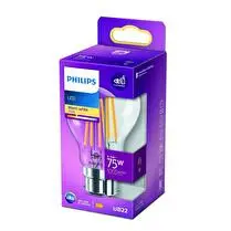 Philips, Ampoule LED standard B22 75W blanc chaud claire  x 1