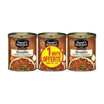Raynal et Roquelaure, Lentilles cuisinées à l'auvergnate - Lot de 2 + 1 offert