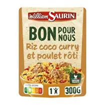 William Saurin, Doypack riz curry sauce coco et poulet rôti bon pour nous