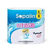 Sopalin, Essuie-tout ultra absorbant 2 rouleaux = 4 rouleaux