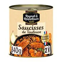 Raynal et Roquelaure, Saucisses de Toulouse aux lentilles cuisinées