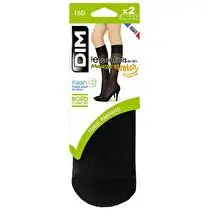 Dim, Mi-bas mousse stretch x2, Noir, T 35/41