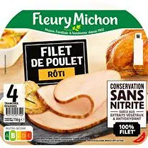 Fleury michon, Filet de poulet rôti conservation sans nitrite 4 tranches