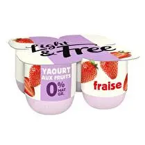 Light & free, Yaourt fraise 0 % MG