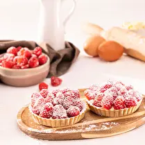 Votre pâtissier propose, Tartelettes framboises fraiches x 2