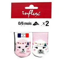 Influx, Bottons fantaisie Bébé Fille Lama, blanc/rose, 0/6 mois