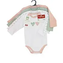 Influx, Body Manches longues x 4 Garçon Meilleur papa, coloris Bleu gris, 3 mois