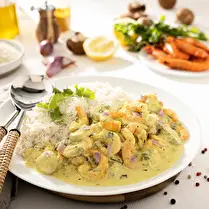 Votre poissonnier propose, Crevette Curry Coco 2 à 3 personnes