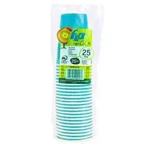 Flo, Gobelets en carton turquoise 20cl