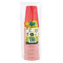 Flo, Gobelets en carton rouge 20cl