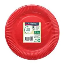 Le nappage, Assiettes carton rondes rouge 23cm