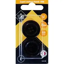 STYLE COUTURE, Bouton Tailleur Noir 25Mmx2