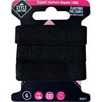 STYLE COUTURE, Elastic Très Souple Noir 15Mmx1M5
