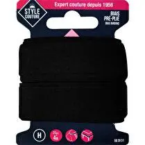 STYLE COUTURE, Biais Noir 4Mx20Mm