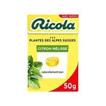 Ricola, Bonbons sans sucres Citron mélisse