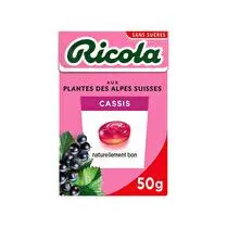 Ricola, Bonbons sans sucres Cassis