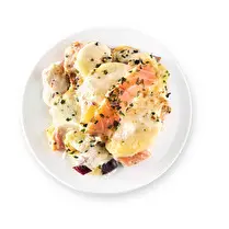 Votre poissonnier propose, Dauphinois duo de saumon-Barquette de 2/3 personnes