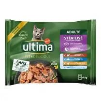 Ultima, Sachets repas chat stérilisé poulet boeuf thon poisson de l'océan