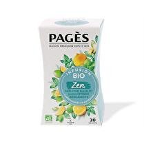 PAGÈS Infusion bio zen melisse basilic saveur citron bergamote x20s