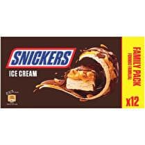 SNICKERS Barres glacées Cacahuètes et caramel  Family pack x 12