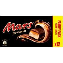 MARS Barres glacées nappage caramel, enrobage cacao - Family pack x 12